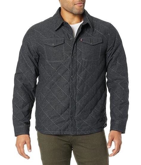 Levisr Levis Mens Diamond Quilted Shirt Jacket International Shipping