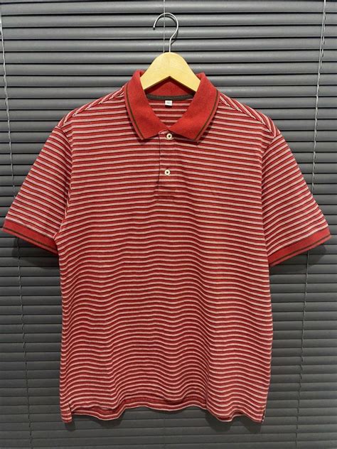 Polo Shirt Uniqlo Maroon Salur On Carousell