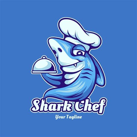 Premium Vector Shark Chef Character Logo