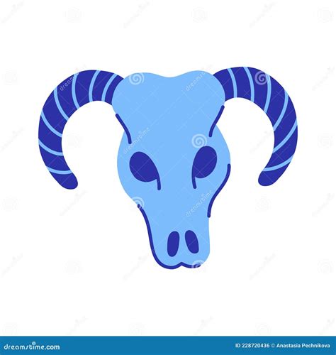 Blue Cow Skull Hand Drawn Illustration Yallowenn West Skull