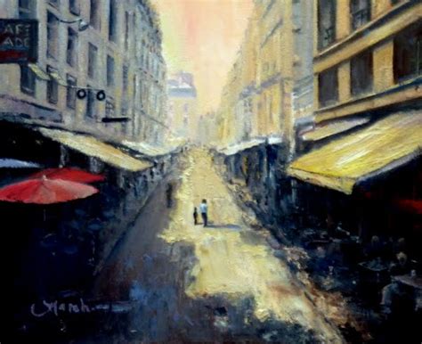 The Painted Journey: Painting of Rue De Buci, Paris, France