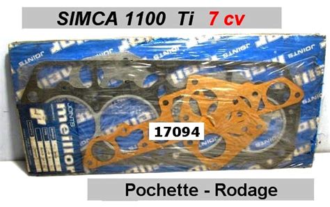 Joint Pochette Rodage Simca Ti Moteur Cv Meillor