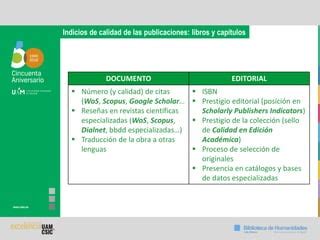 Indicios De Calidad De Las Publicaciones Ppt