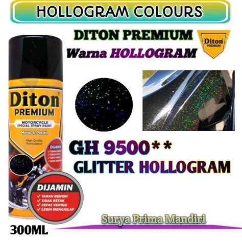 Jual GH 9500 GLITTER HOLLOGRAM DITON PREMIUM GLITTER HOLLOGRAM 300cc