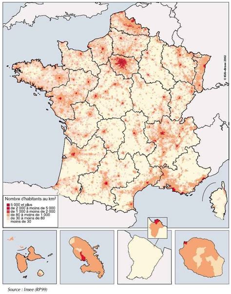 France population density map : URBANIZATION