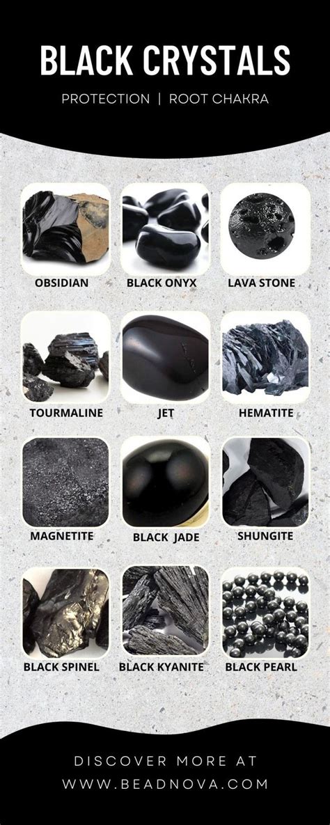 black crystals list names meaning healing