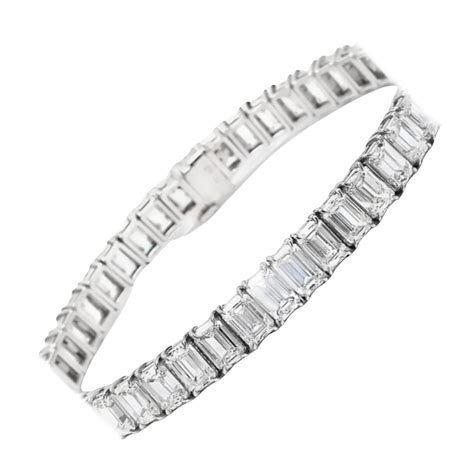 GIA Certified 22 75 Carat Emerald Cut Diamond Bracelet 45 GIA