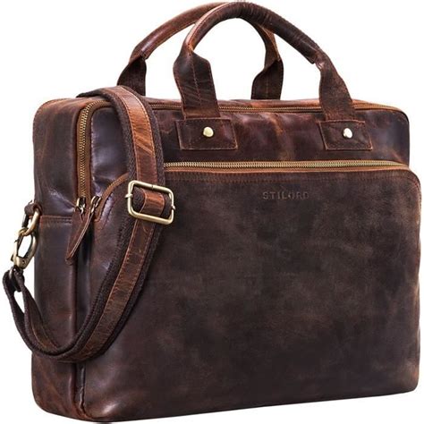 Stilord Hector Sacoche Business Homme Cuir Serviette Sac A