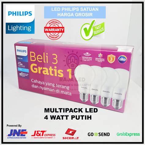 Jual Philips MultiPack MyCare LedBulb 4W 4 WATT 4 W 6500K Putih PAKET