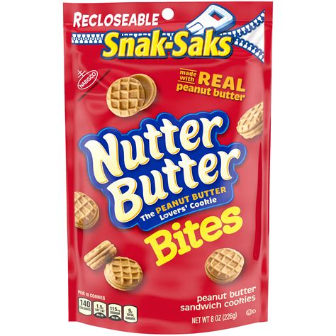 Nabisco Nutter Butter Snak Saks Bites Cookies Peanut Butter Sandwich