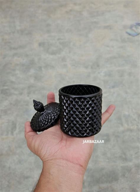 Gram Black Crystal Candle Jar Jarbazaar