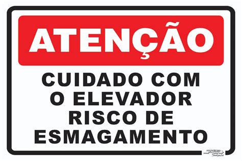 Placa Aten O Cuidado O Elevador Risco De Esmagamento Afonso