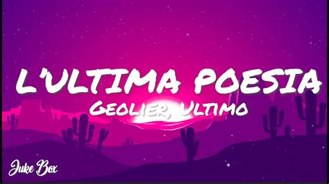 Lultima Poesia Geolier Ultimo Testo Lyrics Youtube