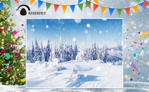 Allenjoy Winter Snowing Landscape Outdoor Backdrop