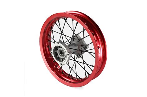 Roue arrière moyeu alu axe 15mm 12 Pit Bike Dirt Bike Rouge