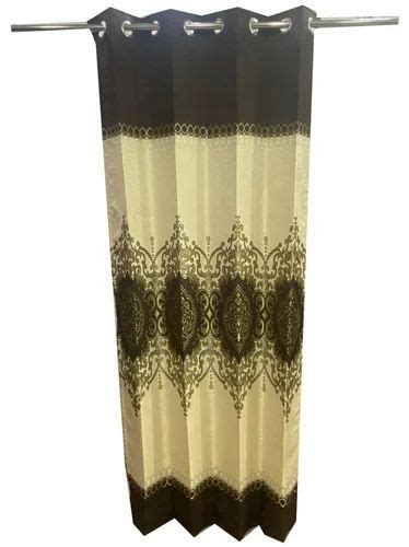 Brown And Cream Home Decor Printed Polyester Door Curtain Size 4x7