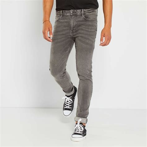 Vaquero Skinny El Stico Hombre Talla S Xxl Gris Kiabi