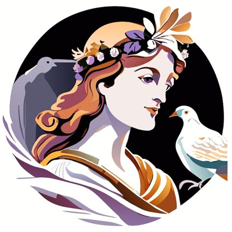 Premium Vector Aphrodite Ancient Greek Goddess Pigeon Watercolor