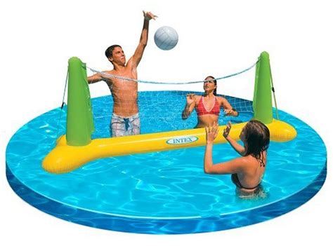 Kit Volei Infl Vel Para Piscina Bola E Rede Intex R