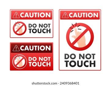 Collection Caution Signs Do Not Touch Stock Vector Royalty Free