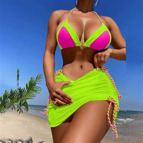 Snowsong Triangle Bikini 2024 New Women S Printed Sexy Split Plus Size Bikini Swimsuit Cover Up