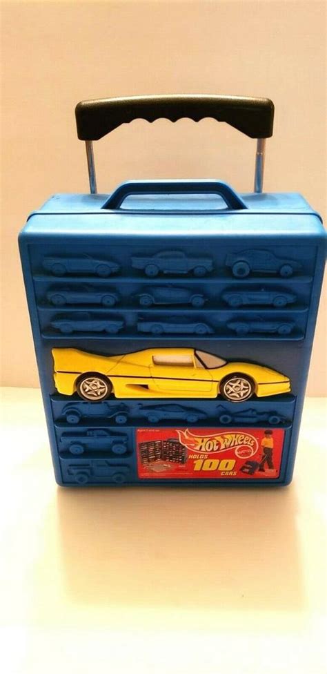 Vintage Hot Wheels Rolling Storage Case For Cars Usa With Vehicles