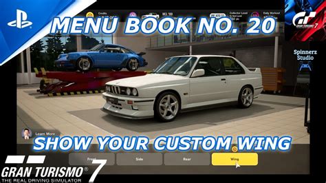 Gran Turismo 7 Cafe Menu Book No 20 Show Your Custom Wing GT7 Book