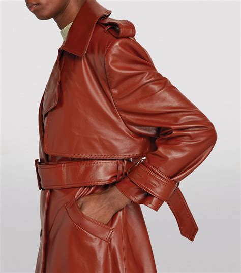 Faux Leather Trench Coat