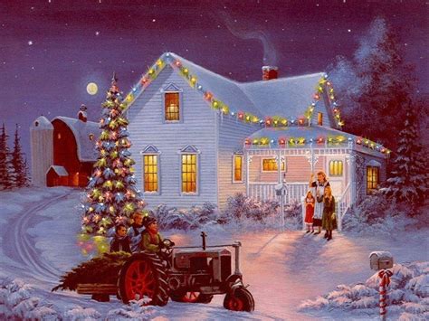 Vintage Christmas Scenes Wallpapers - Top Free Vintage Christmas Scenes ...