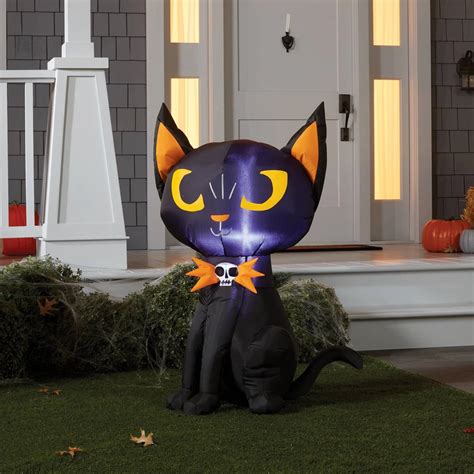 Inflatable Light Up Pumpkin Cat Halloween Decor Best Halloween Decor For Cat Lovers 2020