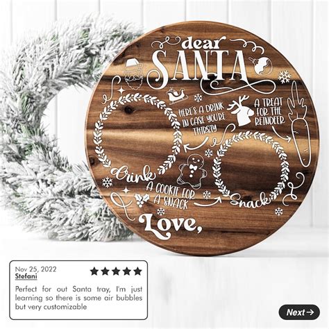 Santa Tray Svg Dear Santa Tray Svg Png Santa Cookie Tray Etsy