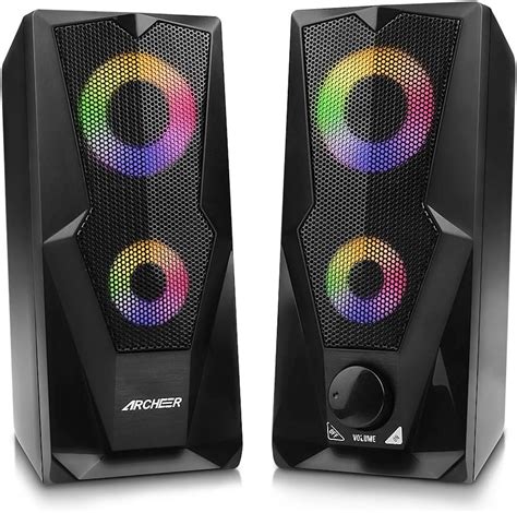 Archeer Altavoces Pc Altavoz Usb Gaming Altavoz Pc Rgb W