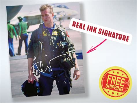 Val Kilmer As Iceman In Top Gun Autograph Real Ink Signed Reprint Free
