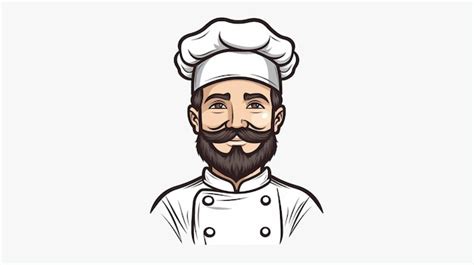 Vector De Desenho Animado De Chef Em Fundo Branco Vetor Premium