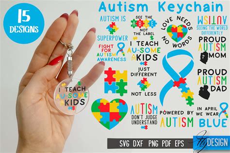 Autism Svg Keychain Bundle Autism Quotes Svg Autism Awareness By