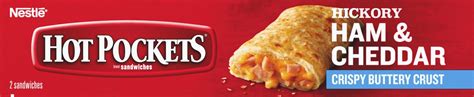 Hot Pockets Hickory Ham Cheddar Frozen Snacks In A Crispy Buttery Crust Frozen Ham And Cheese
