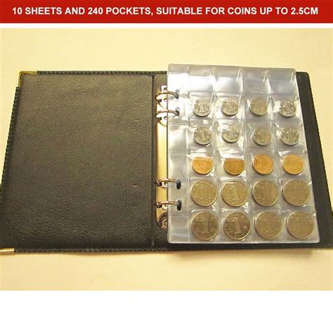 240 Pockets Coins Collection Stock Book Penny Storage Holder Binder