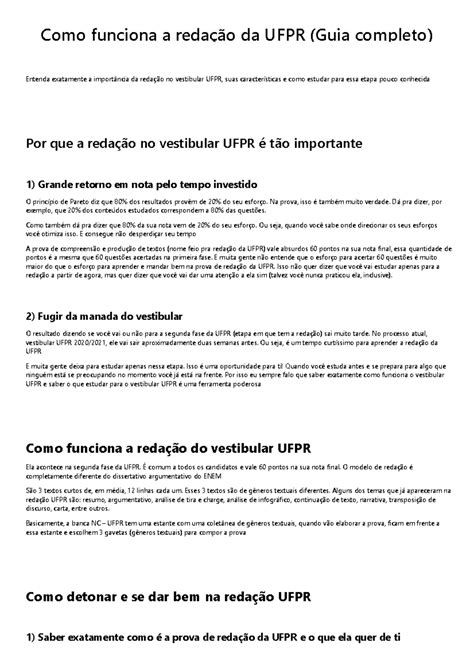 Como Funciona A Reda O Da Ufpr Guia Completo Gabriel Madeira