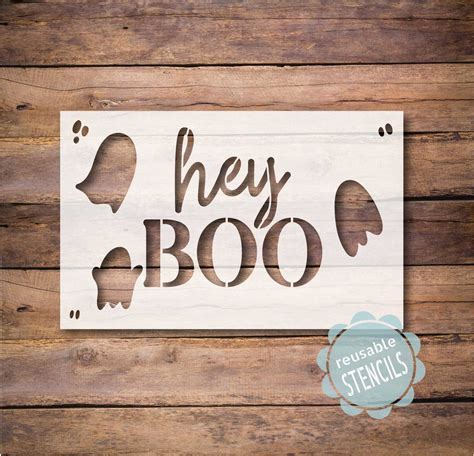 Hey Boo Halloween Door Mat Stencil Wallcutz Crafts