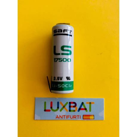 Batteria Al Litio SAFT LS17500CNR 3 6V 3 6Ah Con Lamelle A Saldare