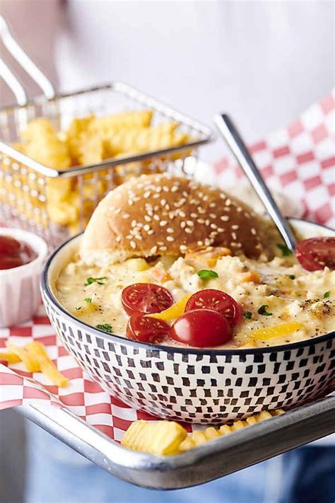 Cheeseburger Suppe köstliches und gesundes Rezept für Fast Food Fans