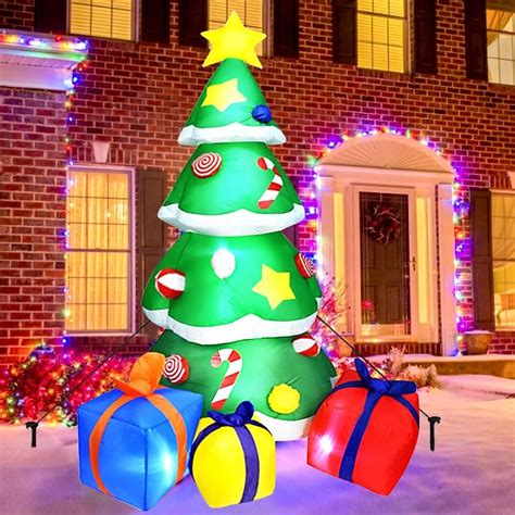 Inflatable Christmas Tree Blow Up Yard Decoration With LED Lights YawBako