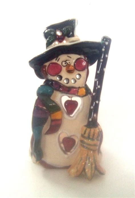 Blue Sky Clayworks Snowman T-Lite Holder 2002 Heather Goldminc | eBay ...