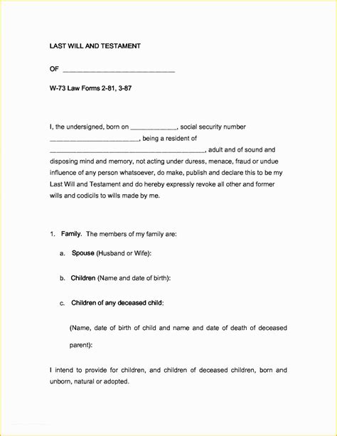 Last Will And Testament Template Microsoft Word