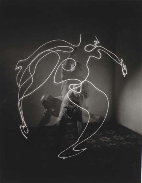 GJON MILI 1904 1984 Triplet Of Picasso Drawing With Light 1949