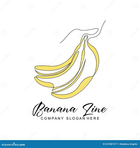 Banana Logo Design Fruit Vector With Line Art Style Product Brand