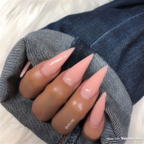 Perfect Nude Stiletto Nails Pointy Nails Sculpted Nails Long Nails Glam