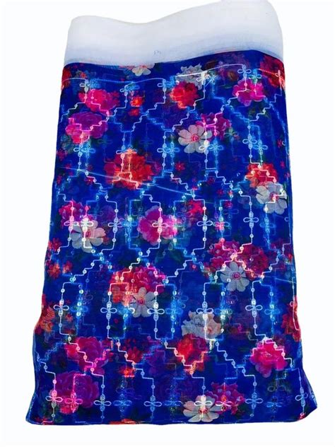 Royal Blue Sequin Embroidered Organza Fabric At Rs 55 Meter Organza