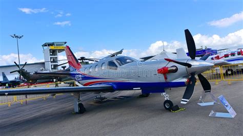 Daher Socata TBM 900 Single Turboprop Passenger Plane On Display At