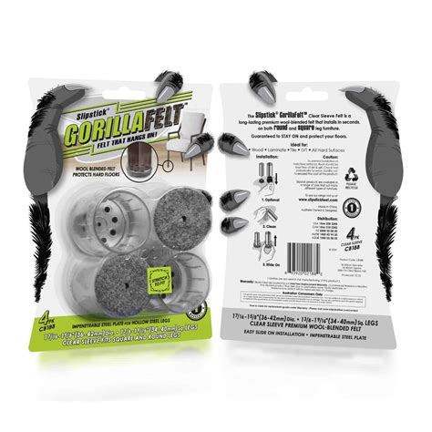 Slipstick 36-42mm Clear Sleeve Felt Floor Protector with Steel Plate